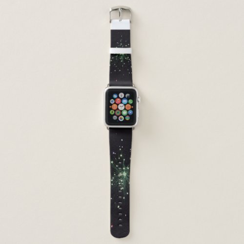 Green Firework Glow Sparks Apple Watch Band