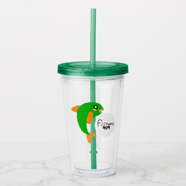 Green fish  acrylic tumbler (Front)