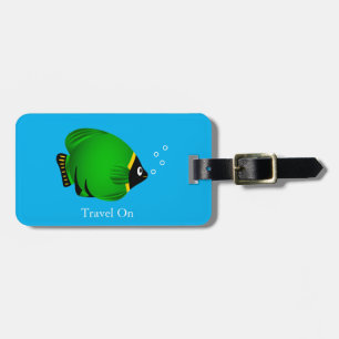 Green Fish with Custom Text Luggage Tag