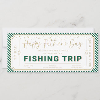 Green Fishing Trip Father's Day Gift Voucher Card