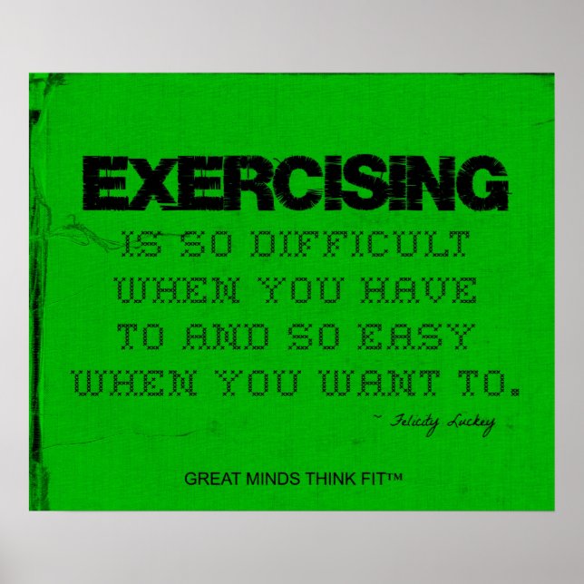 Green Fitness Poster - Exercise! (Front)
