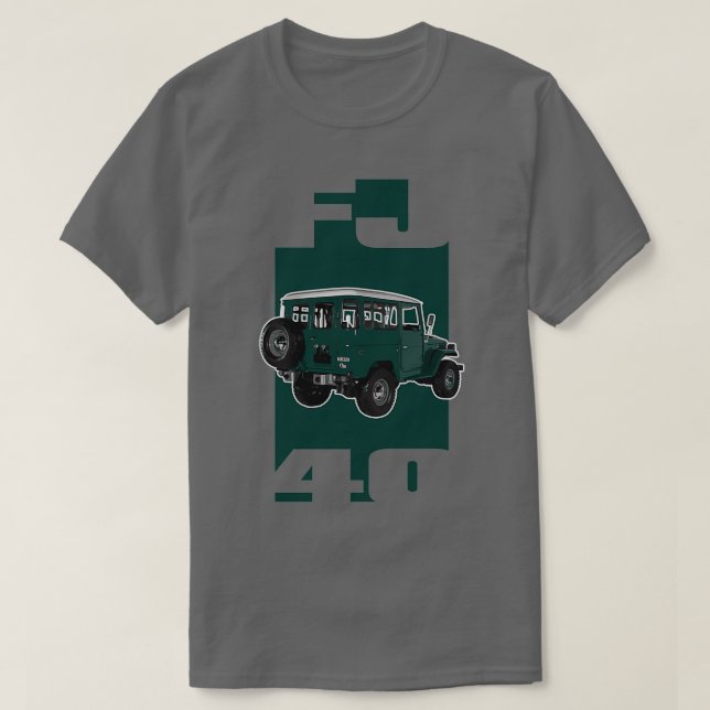 Green FJ40 Landcruiser  T-Shirt (Design Front)