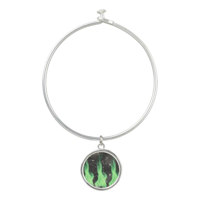 Green flame bangle bracelet (Front)
