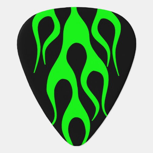 Green Flame Graphics Guitar Pick