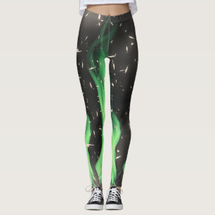 Green flame leggings