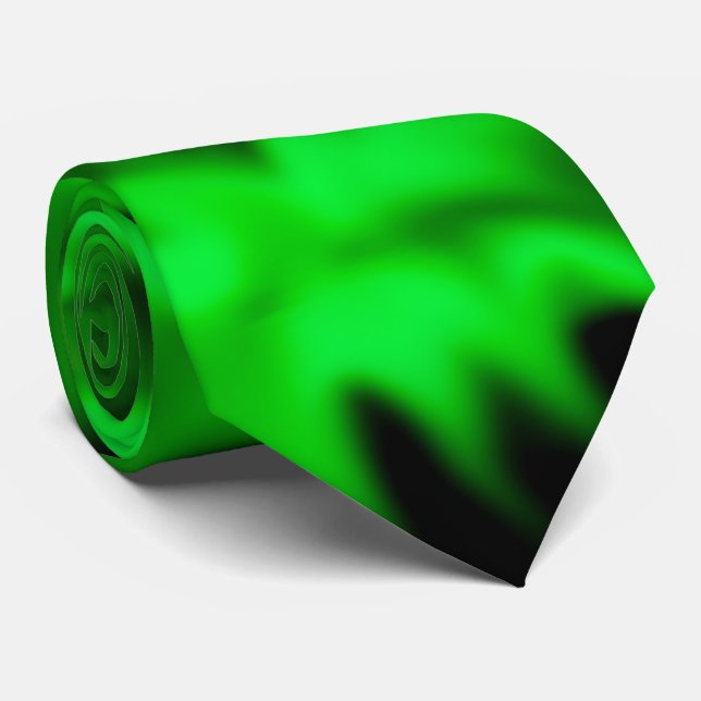 Green Flame Neck Tie (Rolled)