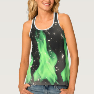 Green flame tank top
