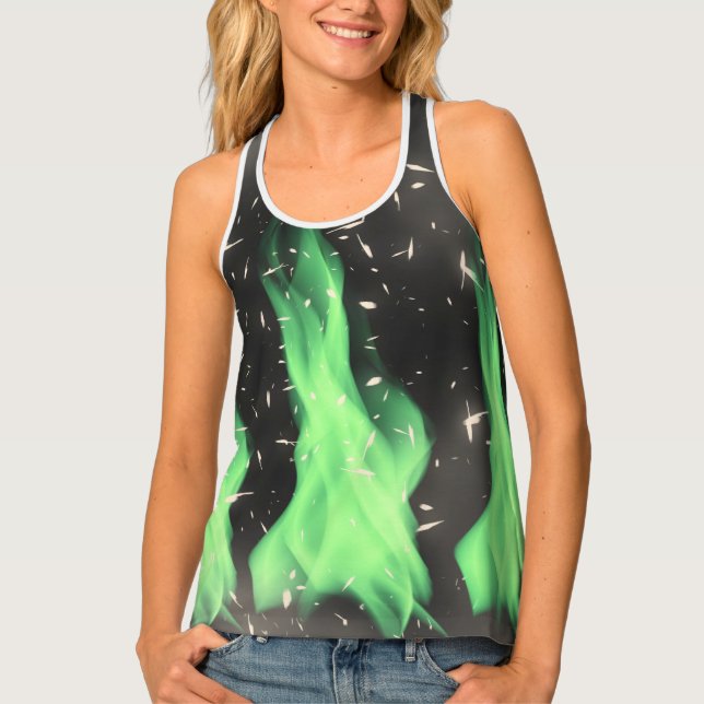 Green flame tank top (Front)