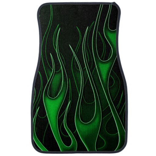 Green Flames Car Floor Mat Zazzle