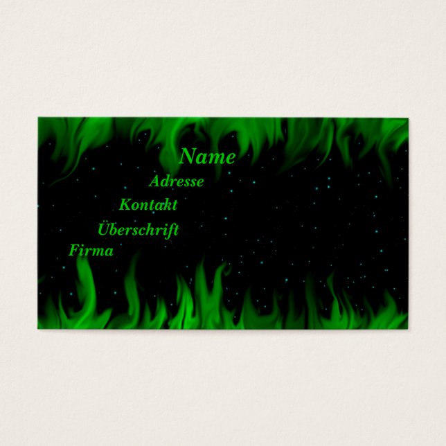 Green flames in the starlight sky (Front)