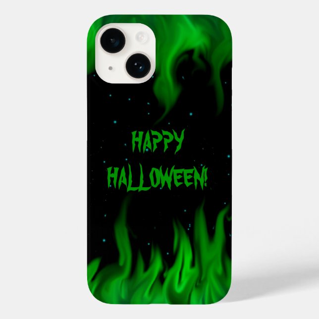 Green Flames in the Starlight Sky Case-Mate iPhone Case (Back)