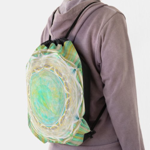 Green Flare Drawstring Bag
