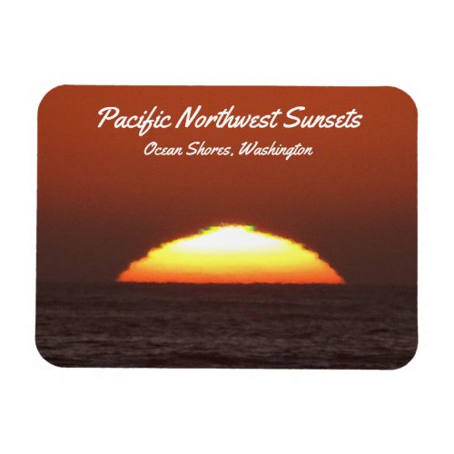 Green Flash at sunset in Ocean Shores WA photo Magnet