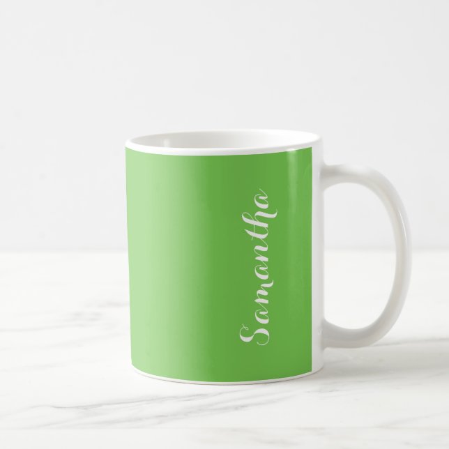 Green Flash Bright Vivid Solid Color Personalized Coffee Mug (Right)