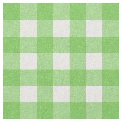 Green Flash & White Gingham Check Fabric