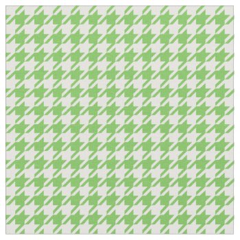 Green Flash & White Houndstooth Fabric by StripyStripes at Zazzle