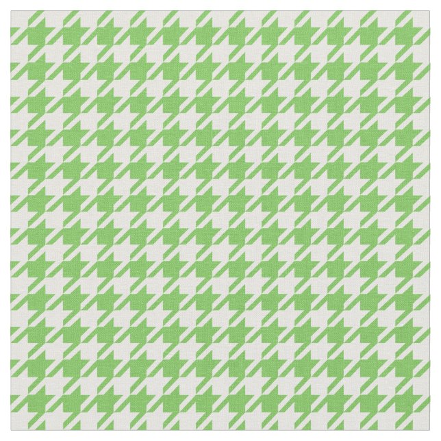 Green Flash & White Houndstooth Fabric (Close Up)