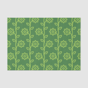 Green Flat Flower Garden Pattern Tissue Paper