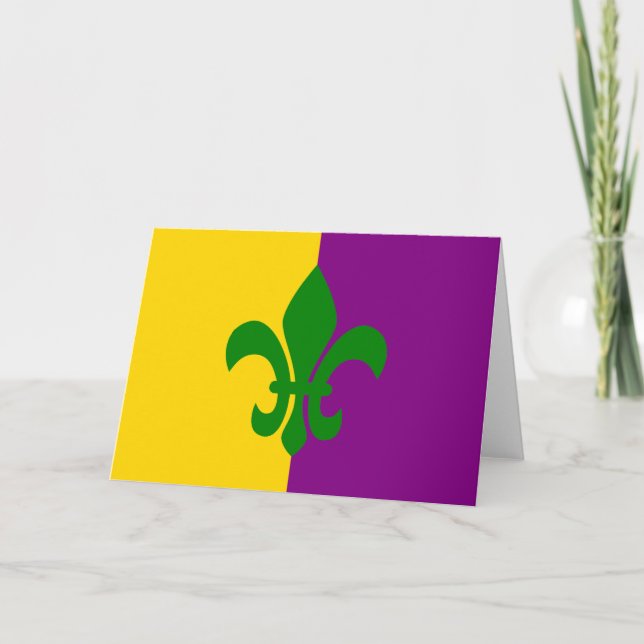 Green Fleur de Lis Card (Front)