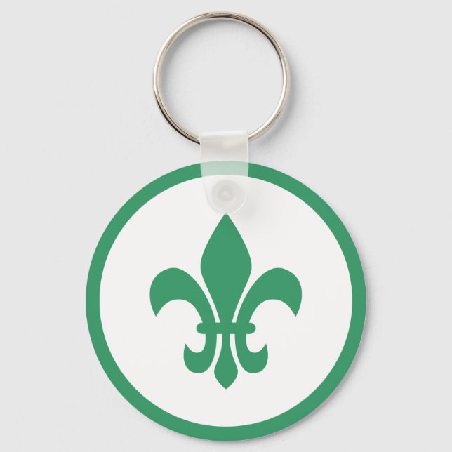 Green Fleur de Lis Keychain (Front)