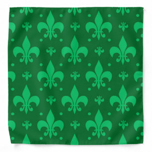 Green Fleur-de-lis Pattern Design  Bandana