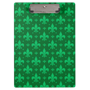 Green Fleur-de-lis Pattern Design  Clipboard