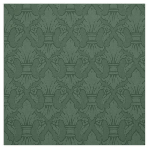 Green Fleur_de_lis Pattern Fabric