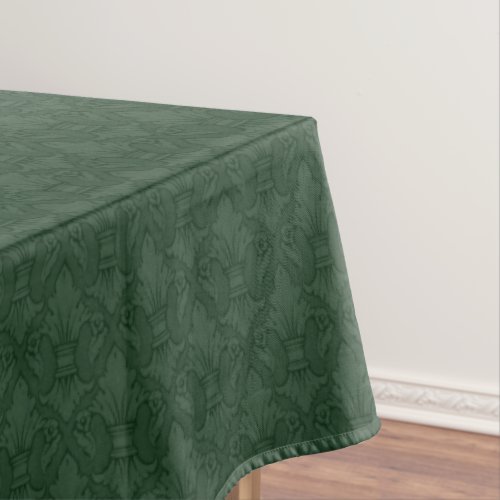 Green Fleur_de_lis Pattern Tablecloth