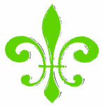 Green Fleur De Lis Statuette<br><div class="desc">Green Fleur De Lis</div>