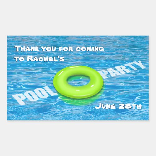 Green Floatie Pool Party Sticker