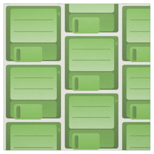 Green Floppy Disk Pattern Fabric