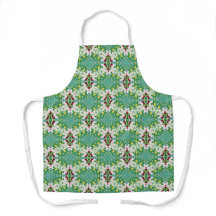 Green Floral All-Over Apron
