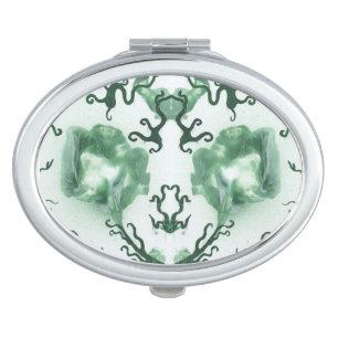 Green Floral and Ivy Compact Mirror