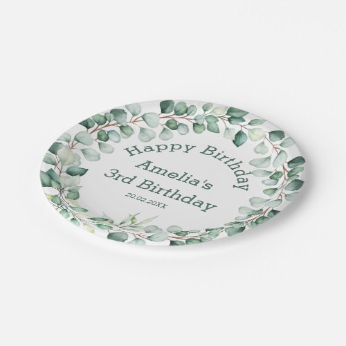 Green Floral Ballet Birthday Party paper plate