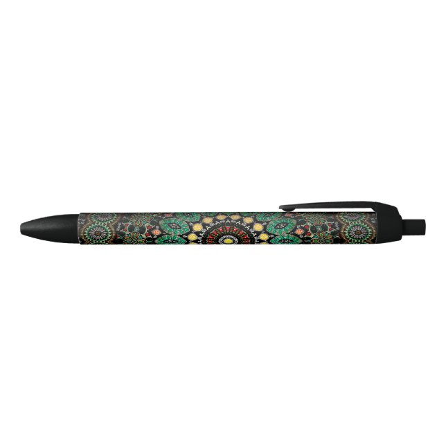 Green Floral Boho Ornate Mandala Pen (Top)