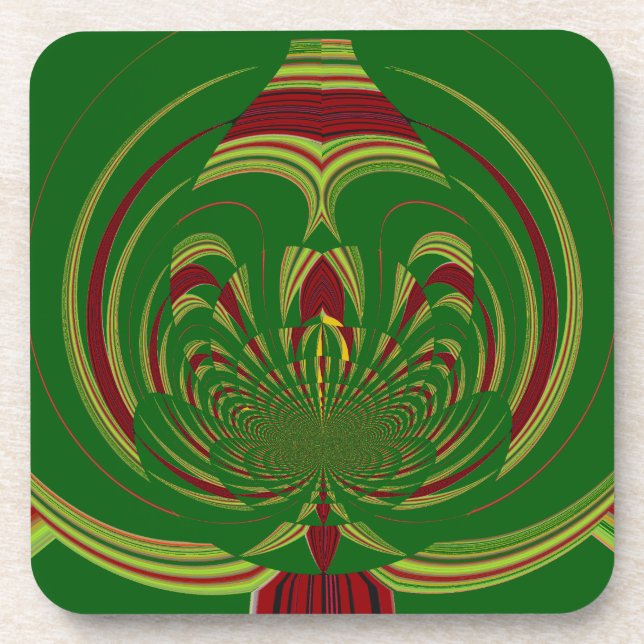 Green Floral Coaster (Front)
