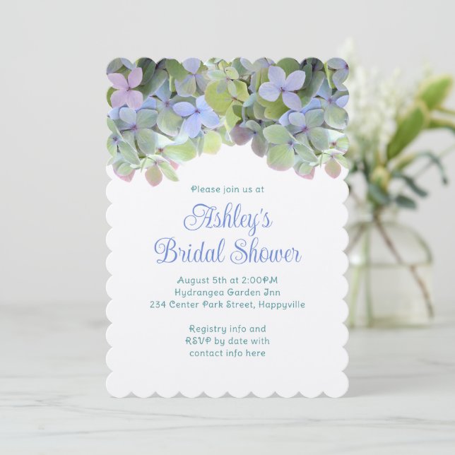 Green Floral Custom Bridal Shower Invitation (Standing Front)