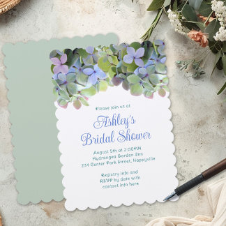 Green Floral Custom Bridal Shower Invitation