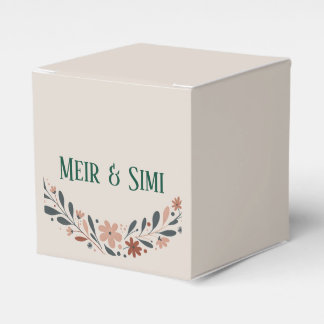 Green floral dinner party Favor Box