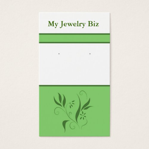 Green Floral Earring Cards Business Cards