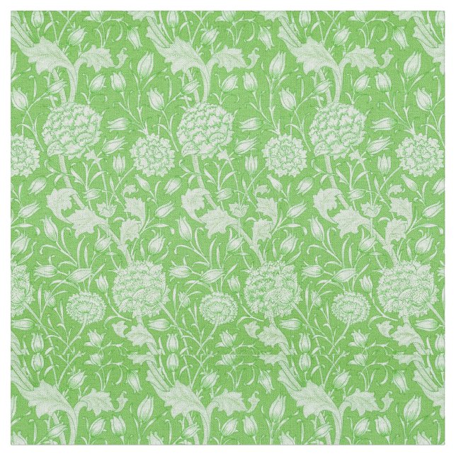 Green Floral Fabric (Close Up)