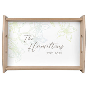 Green Floral Farmhouse Custom Serving Tray