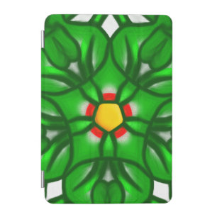 Green Floral Geometric Pattern iPad Mini Cover