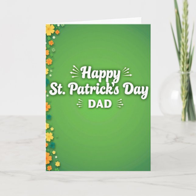 Green Floral Happy Day Dad Card (Front)