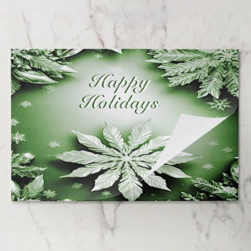 Green Floral Holiday Christmas Tearaway Placemat