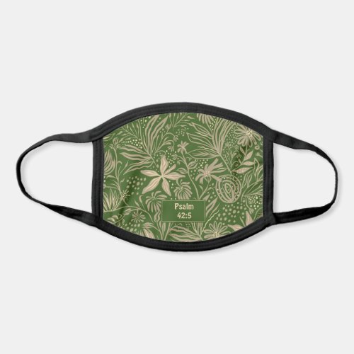 Green Floral  HOPE IN GOD Psalm 425 Scripture Face Mask