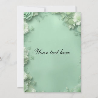 Green floral invitation