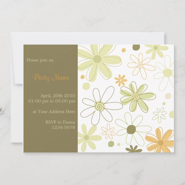 Green Floral Invitation (Front)