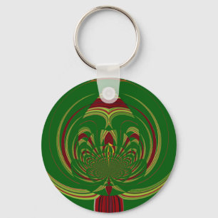 Green Floral Keychain
