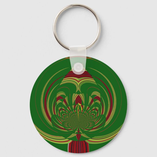 Green Floral Keychain (Front)